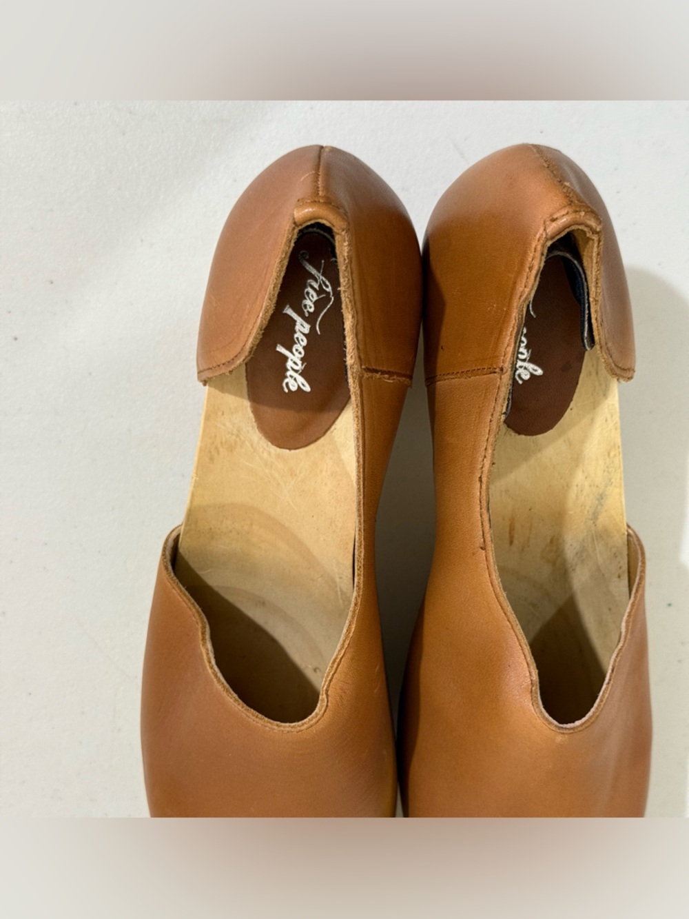 Free People Cognac Leather Platform Clog Mules - Picture 5 of 10